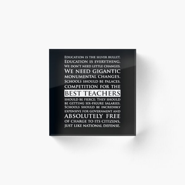 Sam Seaborn Education Speech - The West Wing (Dark Mode) Acrylic Block