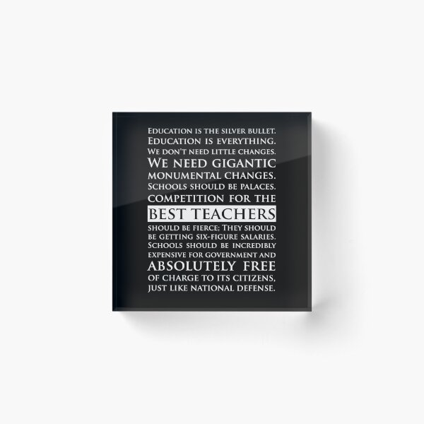 Sam Seaborn Education Speech - The West Wing (Dark Mode) Acrylic Block