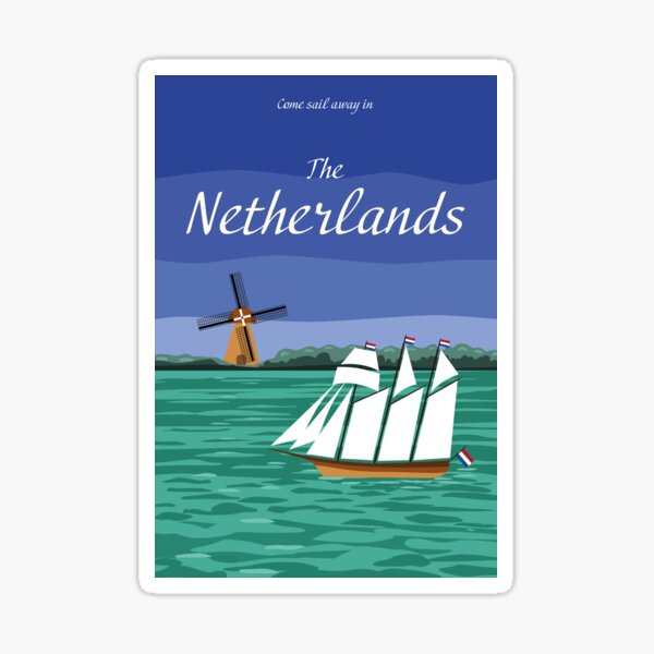 Vintage Netherlands Travel Poster Sticker