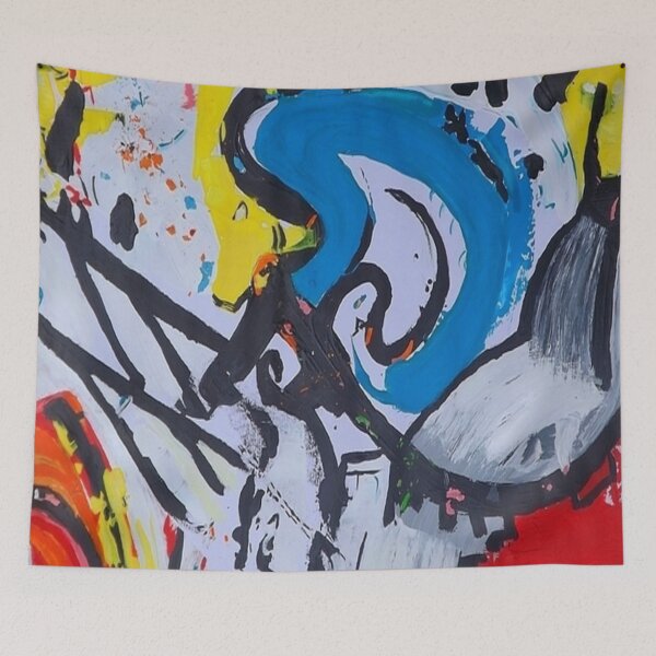 Item preview, Warped Space, a colorful abstract piece. designed and sold by Art With Impact – Statement Art & Apparel for Deep Thinkers.