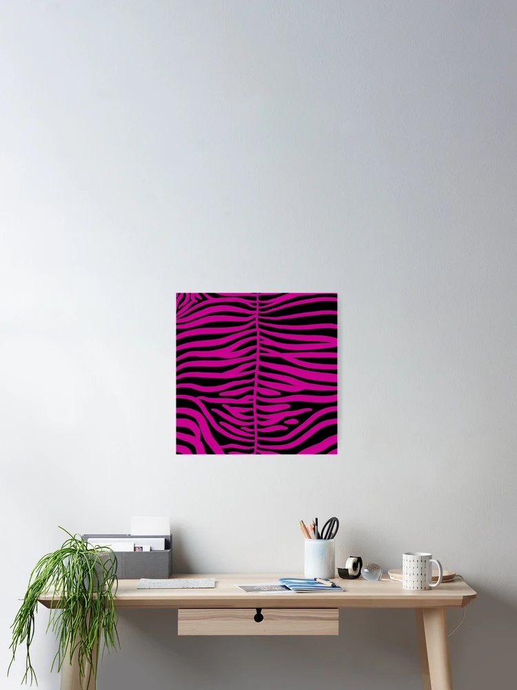Thumbnail 2 of 3, Poster, Pink zebra pattern designed and sold by colorsofcherry.