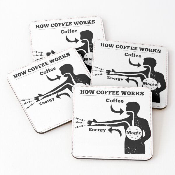 Item preview, How Coffee Works Meme (Black Logo) designed and sold by FlemesShop.