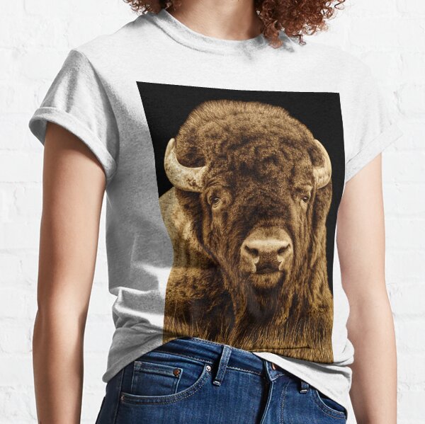 Bison Woodburning by Minisa Robinson Classic T-Shirt