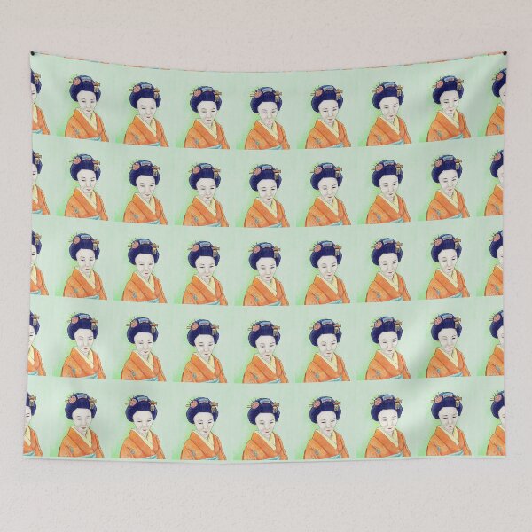 Item preview, Mint Pastel Japanese Geisha designed and sold by Anne-Maree Hunter.
