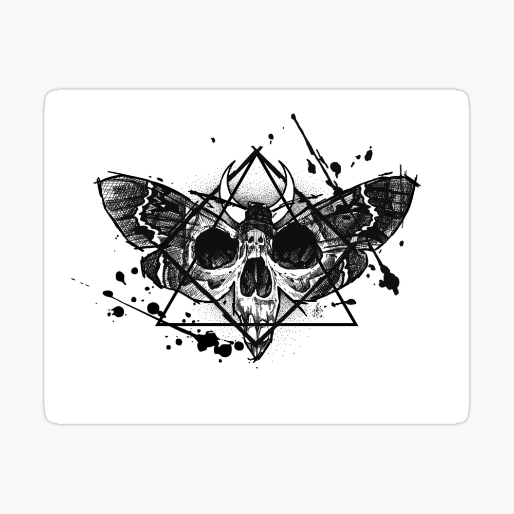 Dark Tone Hd Transparent Moth Tattoo Dark Style Single Tone Moth Skull  Death PNG Image For Free Download