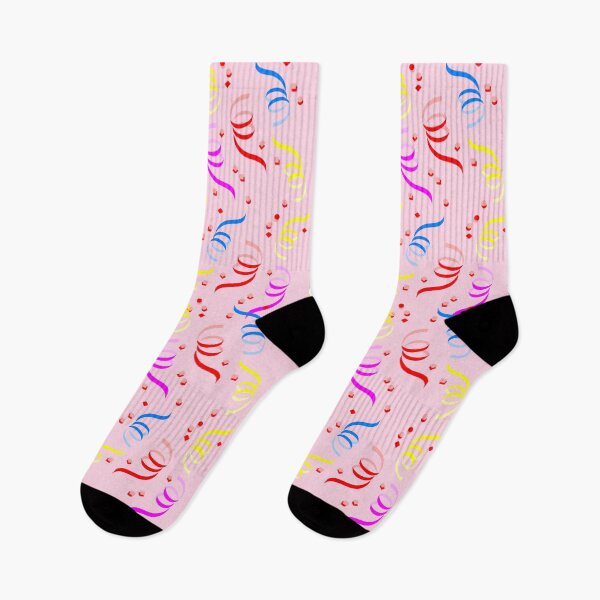 Item preview,  NEW YEARS EVE SOCKS with CONFETTI on Pink  designed and sold by SOCKSbySBD.