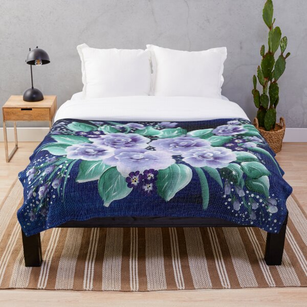 Item preview, Deep Blue- Purple Roses #redbubble designed and sold by Smalltownart.