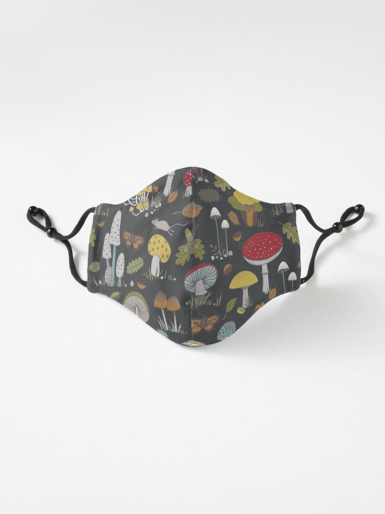 Alternate view of Forest Floor - fun fungus pattern by Cecca Designs Mask