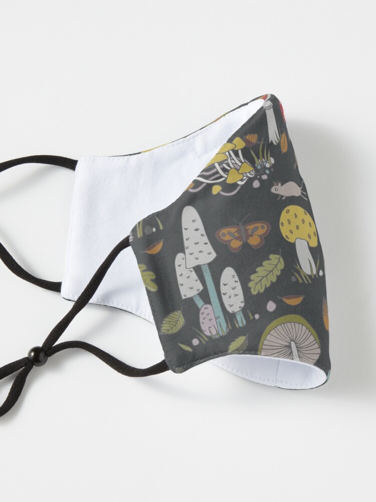 Alternate view of Forest Floor - fun fungus pattern by Cecca Designs Mask