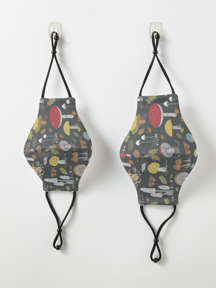Alternate view of Forest Floor - fun fungus pattern by Cecca Designs Mask