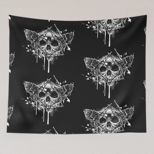 Item preview, Dark Goth Death Moth Skull on Black designed and sold by Jackierabbit12.