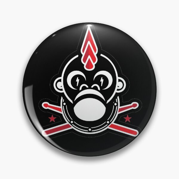 Item preview, Punk Monkey with Spike Mohawk Drumsticks Stars Lightning Bolt Eyes designed and sold by J Teachey.