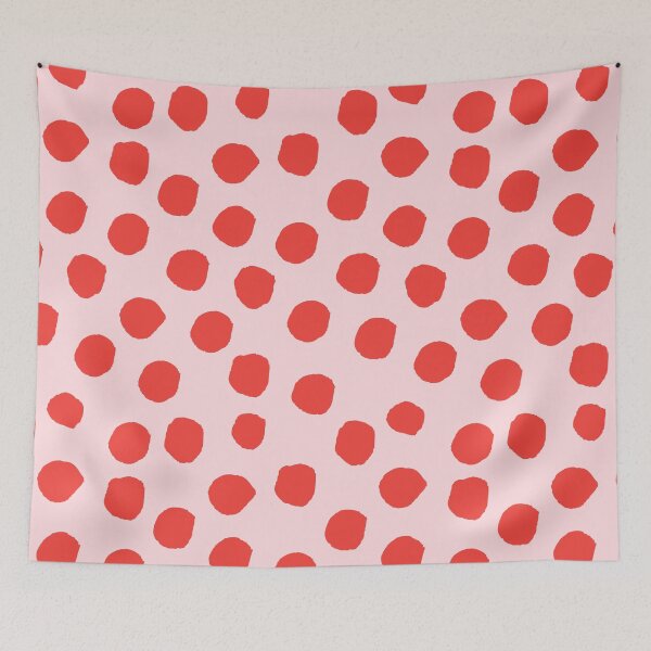 Item preview, red and pink organic dots pattern designed and sold by neopop.