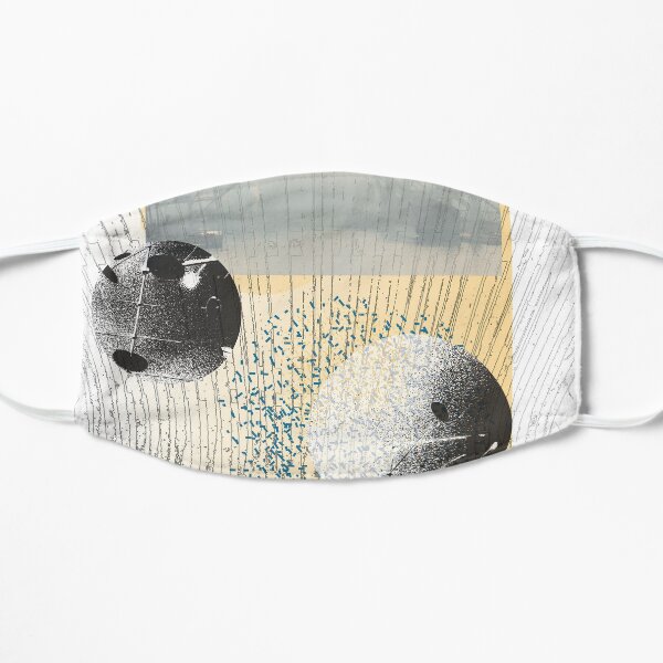 cranes and clouds Flat Mask