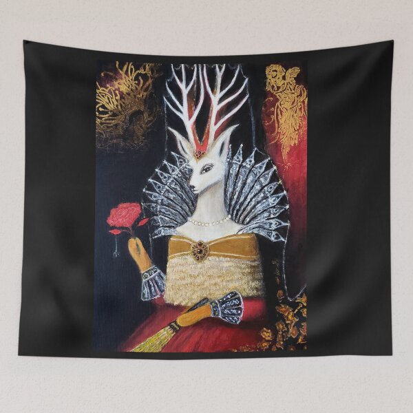 Item preview,  Albina de la Biche, Countess of the Deer Court designed and sold by The Mysterious Domain Alyne Whiteswan Fine Art Prints and Merch.
