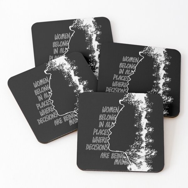 Item preview, women belong in all places where decisions are being made black and white graphic design designed and sold by Artysneak.