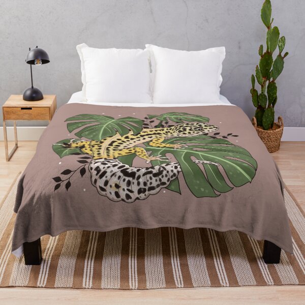 Vista previa del artículo con la obra «Leopard Gecko y Monstera deliciosa», diseñado y vendido por Paige Penrose.