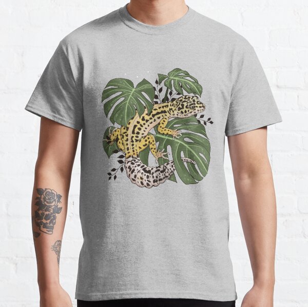 Vista previa del artículo con la obra «Leopard Gecko y Monstera deliciosa», diseñado y vendido por Paige Penrose.