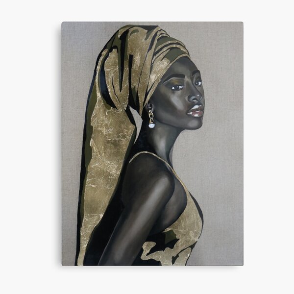 Black girl with that pearl earring Metal Print
