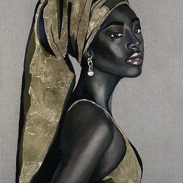 Artwork thumbnail, Black girl with that pearl earring by Mikela Henry-Lowe