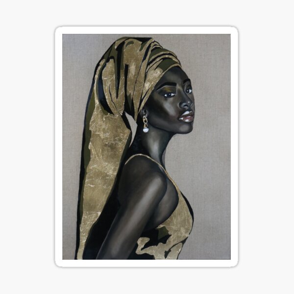 Black girl with that pearl earring Sticker