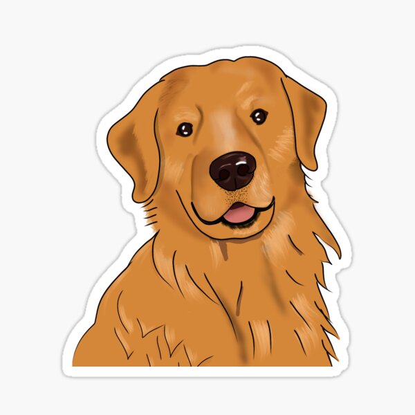 &quot;Golden Ilustration Süße Hunde&quot; Sticker von mandalisilustra Redbubble