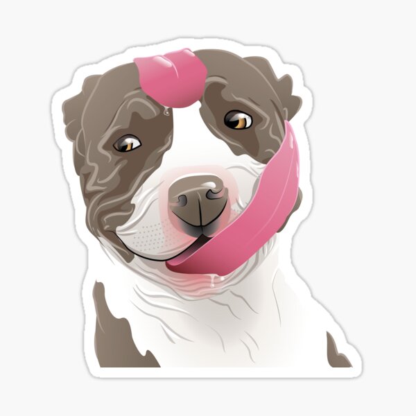 Silly Dog With a Long Tongue Sticker