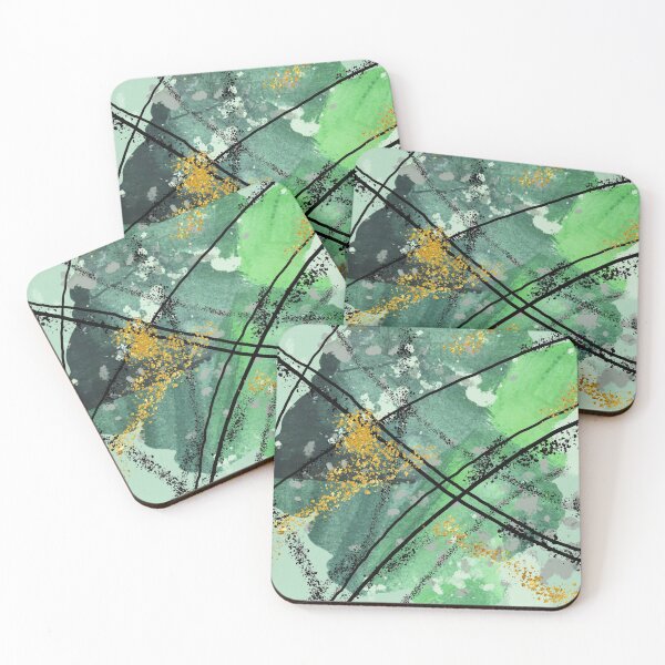 Item preview, Green Glitter Abstract Painting designed and sold by NancyMerkle.