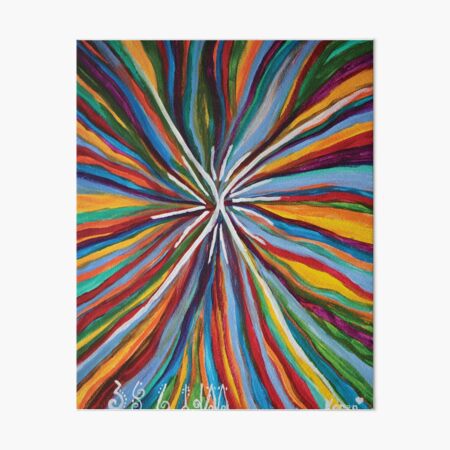 Light Language Bursting down through our Chakras in many Colors by Karen Kubicko Art Board Print