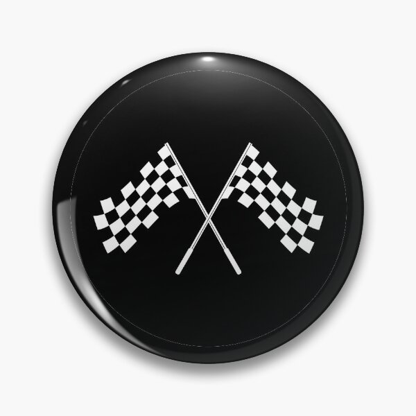 Item preview, Crossed waving black and white checkered flags in black cirkle designed and sold by Tae Mi.