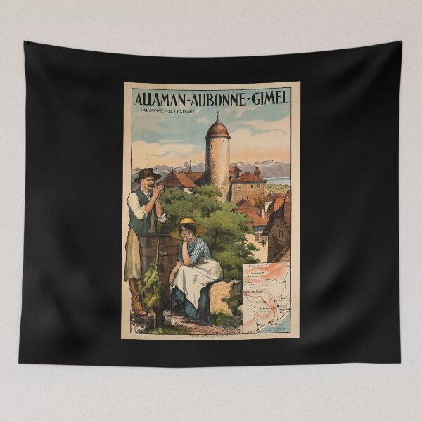Item preview, Allaman Aubonne Gimel retro poster designed and sold by CorasPosters.