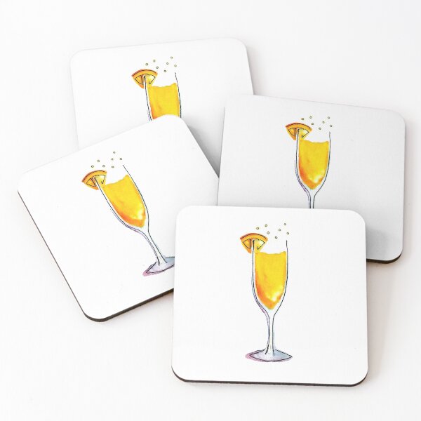 Item preview, mimosa cocktail watercolor art illustration designed and sold by EmiGdesigns.
