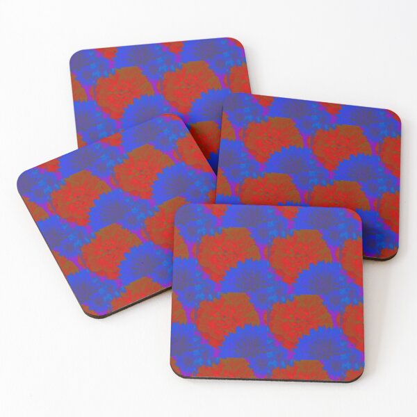Item preview, RED BLUE NEON FLOWER PATTERN  designed and sold by Brendan  Mullen.