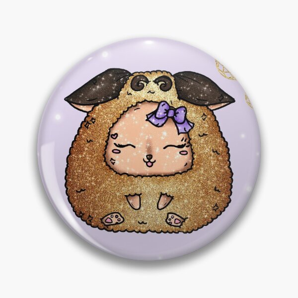 Item preview, Kawaii Sheep Gold Glitter Gems Purple background designed and sold by Jolly-Yosei.
