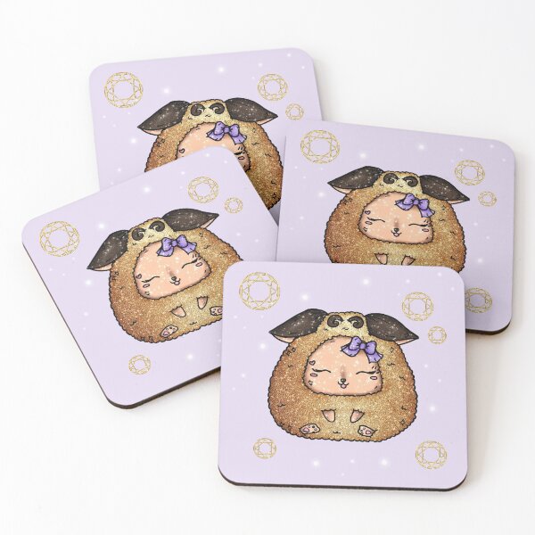 Item preview, Kawaii Sheep Gold Glitter Gems Purple background designed and sold by Jolly-Yosei.
