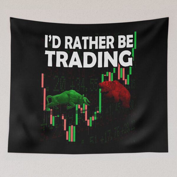 Item preview, I'd Rather Be Trading - Bull vs Bear Stock Market Graphic designed and sold by Ye Old Shoppe.