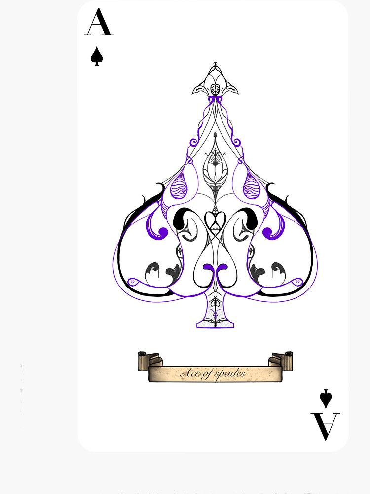 Asexual Ace Of Spades Card Design Sticker For Sale By Shaliniw1985 Redbubble