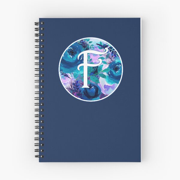 Item preview, The Letter 'F' Blue Flower Watercolor Monogram designed and sold by Bumblefuzzies.