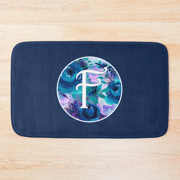 Item preview, The Letter 'F' Blue Flower Watercolor Monogram designed and sold by Bumblefuzzies.