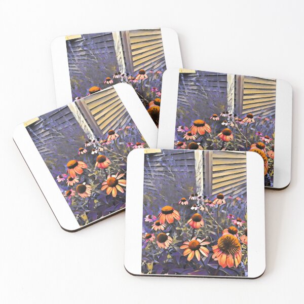 Item preview, Abstract Coneflowers in Orange and Purple designed and sold by Figglywig Art Studios.
