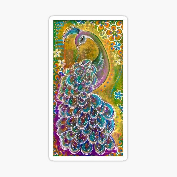 Linda's Peacock Sticker