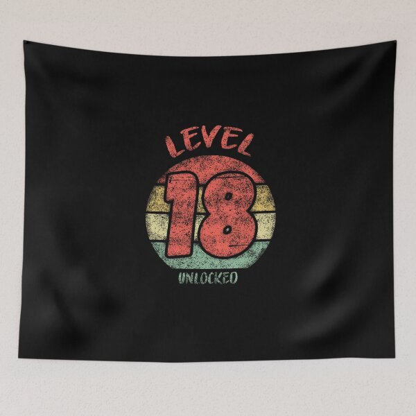 Item preview, LEVEL 18 UNLOCKED, the best gift for gamers, vintage color designed and sold by NiceSign.