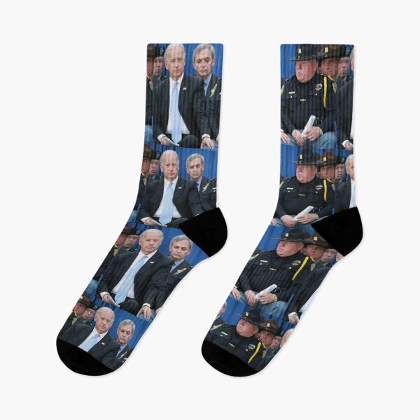 Item preview, Funny and creepy Joe Biden resting hand on chubby officer lap designed and sold by MindChirp.