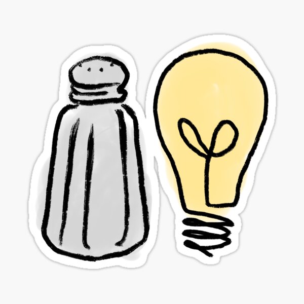 Light bulb and salt shaker Stock Photo