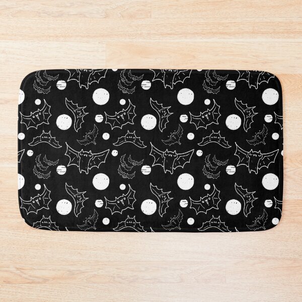 Item preview, Seamless Black and white bat print designed and sold by HelloGrackle.
