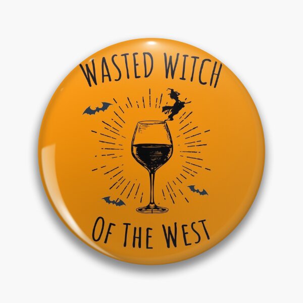 Artikelvorschau, Verschwendete Hexe des Westens Lustiges Halloween-Frauen-Wein-Logo entworfen und verkauft von alldaycustoms.