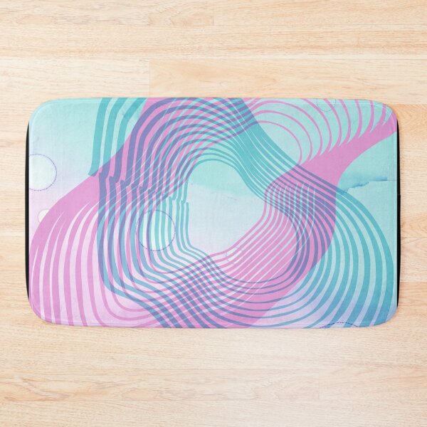 Item preview, Abstract Geometric Decorative Optical Illusion Trippy Psychedelic Pattern In Blue And Pink Color  designed and sold by AuroCreatives.