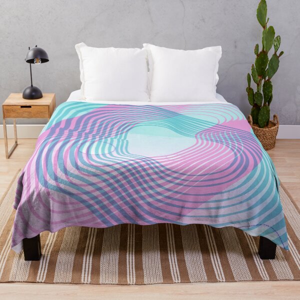 Item preview, Abstract Geometric Decorative Optical Illusion Trippy Psychedelic Pattern In Blue And Pink Color designed and sold by AuroCreatives.