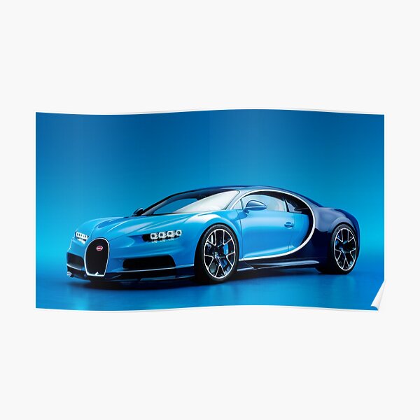 Blue-Bugatti-Chiron-4 Poster