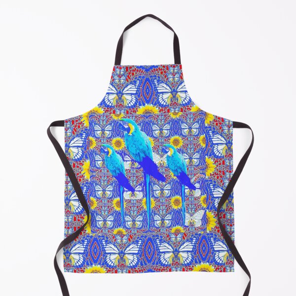 Item preview, TROPICAL BLUE MACAWS ON BLUE BUTTERFLIES & SUNFLOWERS ART PATTERNS designed and sold by sharlesart.